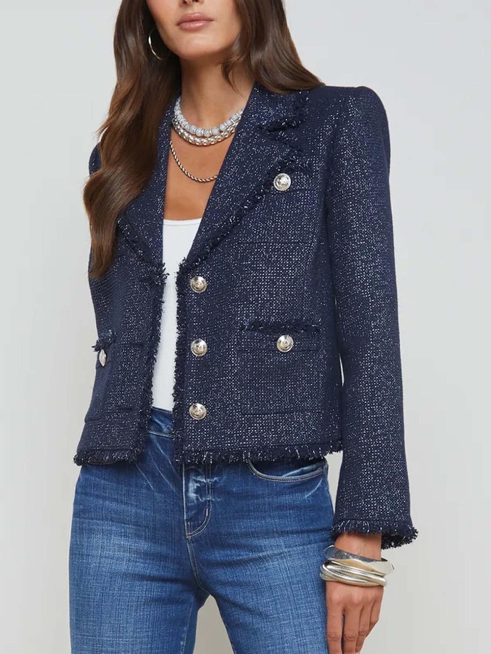 L’agence Midnight Sylvia Collared Jacket
